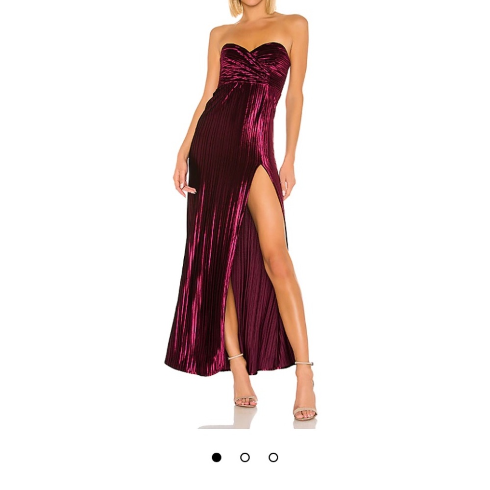 REVOLVE NBD Spanish moss gown strapless velvet